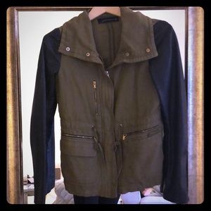 Zara leather and military jacket